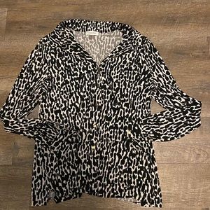 Vintage Calvin Klein White and Black Career Blouse